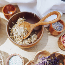 Load image into Gallery viewer, A small, easy-to-hold wooden spoon, perfectly sized for little hands to use in nature play, stirring, and scooping.